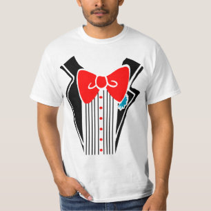 Tuxedo-Shirt - rote Krawatte T-Shirt
