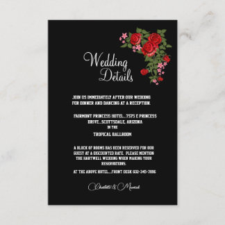 Tuxedo Suite & Bride Silhouette Wedding Begleitkarte