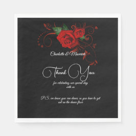 Tuxedo Suite & Bride Silhouette Wedding Serviette