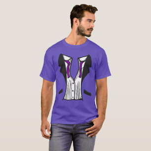 Tuxedo-T - Shirt mit lila Krawatte