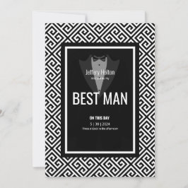 Tuxedo Trauzeuge schwarz-weiß Einladung