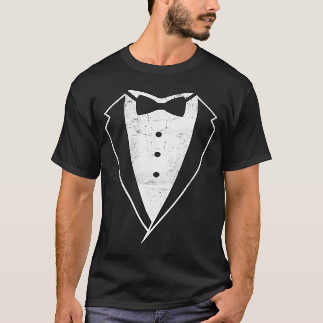 Tuxedo Tux Dinner Jacket Code Schwarzer Krawatte T T-Shirt (Vorderseite)