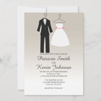 Tuxedo und Dress Wedding Einladung