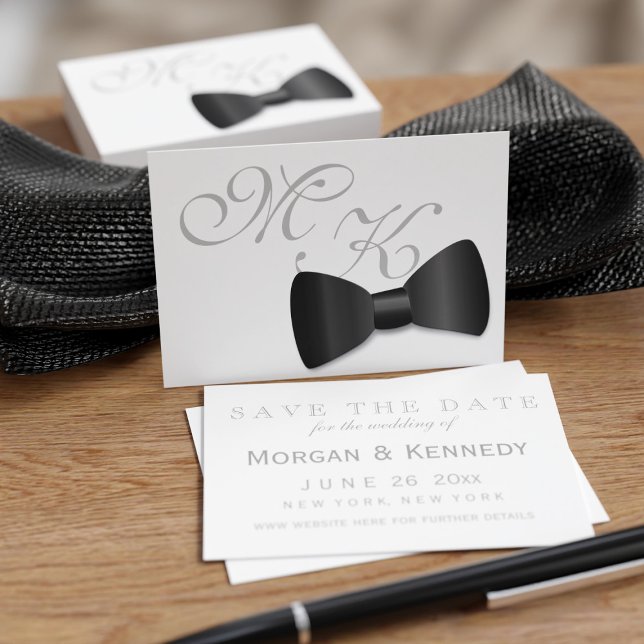 Tuxedo Wedding Bow Krawatte Save the Date Pack 100 Visitenkarte (Add you details to these cost effective mighty business card sized bow tie Save the Dates)