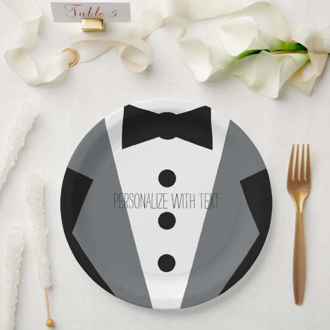 Tuxedo Wedding Pappteller (Hochzeit)
