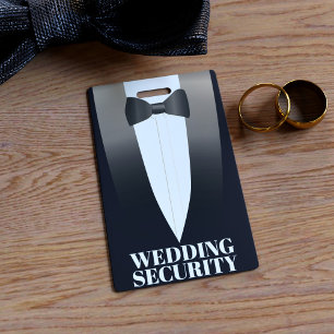 Tuxedo Wedding Security Abzeichen Ausweis