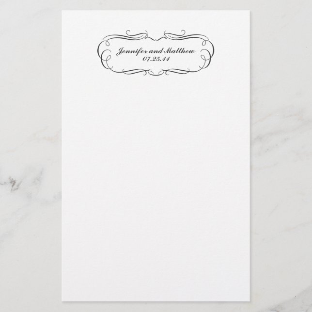 Tuxedo Wedding Stationery in Grau Briefpapier (Vorderseite)