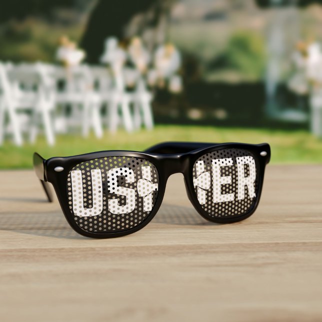Tuxedo Wedding Usher Retro Sonnenbrille (Perfect wedding favor for your Ushers!)