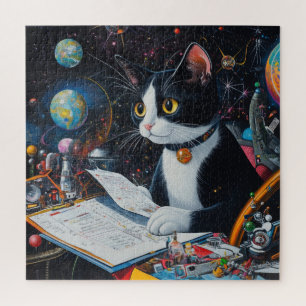 Tuxedo Weltraumkatze Revisionspläne Puzzle