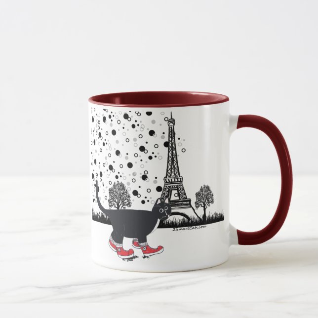 Tuxedokatze in Paris-Tasse Tasse (Rechts)