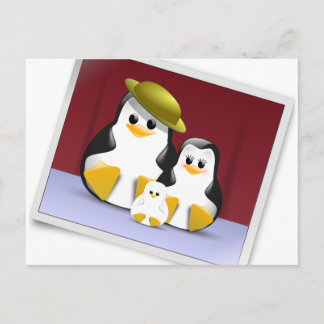 Tuxenfamilie Postkarte