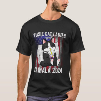 Tuxie Cat Ladys for Kamala 2024 USA Präsident T-Shirt