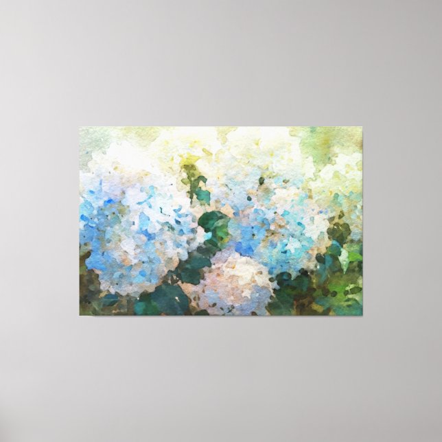 *~* TV2 Blue Pink Hydrangea Art Canvas Print Leinwanddruck (Vorderseite)