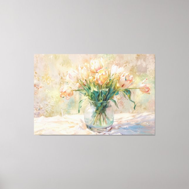 *~* TV2 Blush TULIPS Stretched Canvas Print Leinwanddruck (Vorderseite)