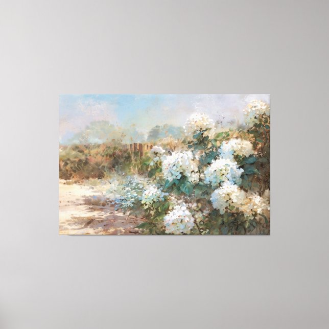 *~* TV2 Sand Beach Hydrangea Art Canvas Print Leinwanddruck (Vorderseite)