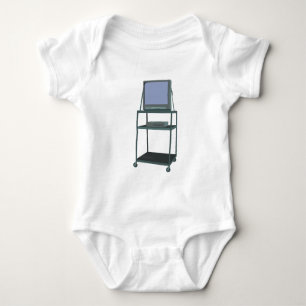 TV and VCR cart Classroom 80s 90s Funny School Baby Strampler