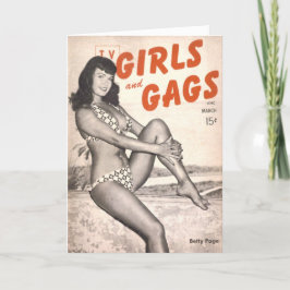 "TV Girls and Gags" Note Card mit Bettie Page Cove Dankeskarte