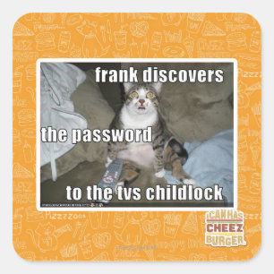 TV-Kinderschloss Quadratischer Aufkleber