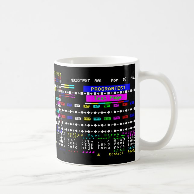Tv Nostalgia 1980er Teletext-Testseite Tasse (Rechts)