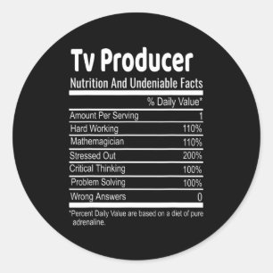TV-Produzent Ernährungsfakten Lustiges Thanksgivin Runder Aufkleber