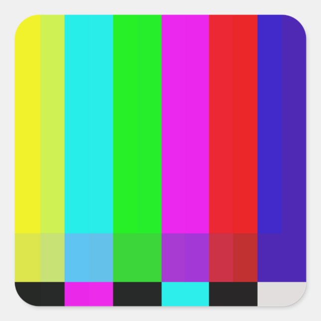 Tv Quadratischer Aufkleber (Vorderseite)