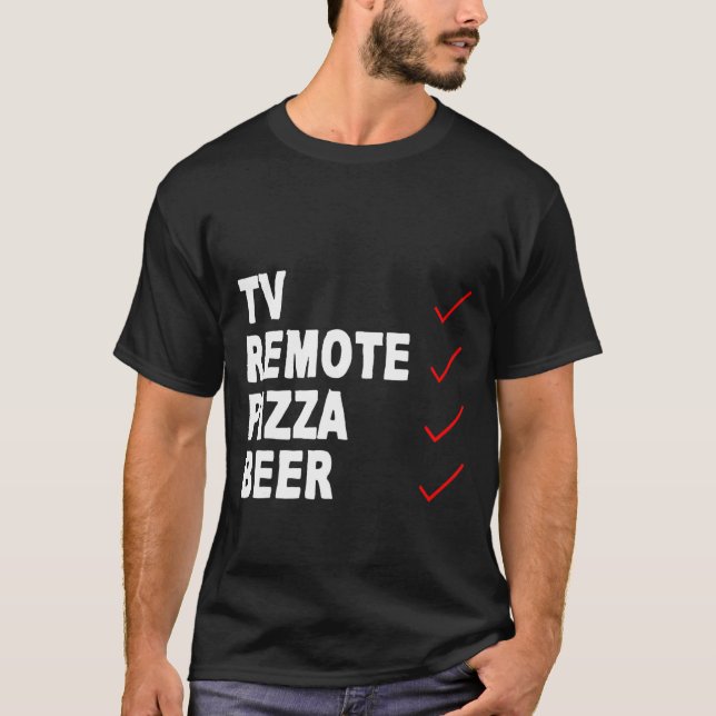 TV Remote Pizza Beer - T-Shirt (Vorderseite)