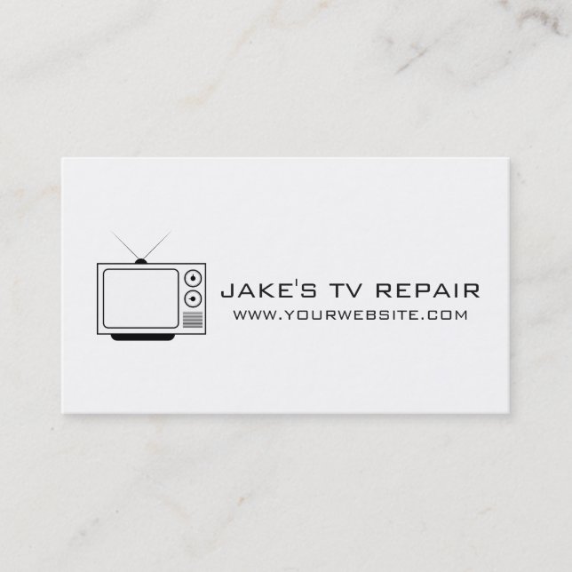TV Repair Business Card Visitenkarte (Vorderseite)