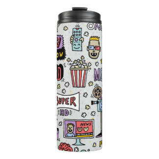 TV Serie Doodles: Funny Vintages Set. Thermosbecher