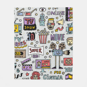 TV Shows, Serien und Filme Funny Doodle Vintag s Fleecedecke