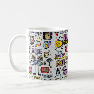 TV-Shows, Serien und Filme Lustige Doodle-Retrovin Kaffeetasse
