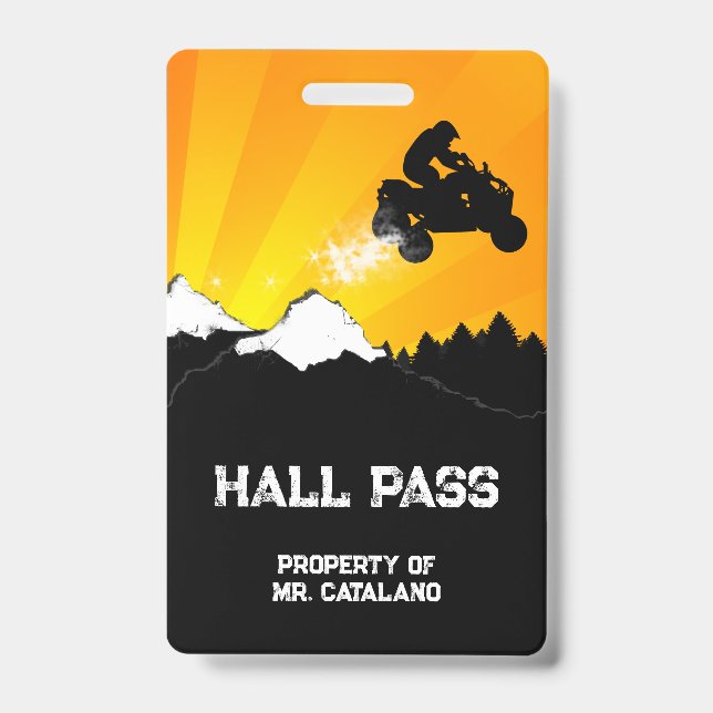 TV-Sprunglehrer-Hall-Pass Ausweis (Vorderseite)