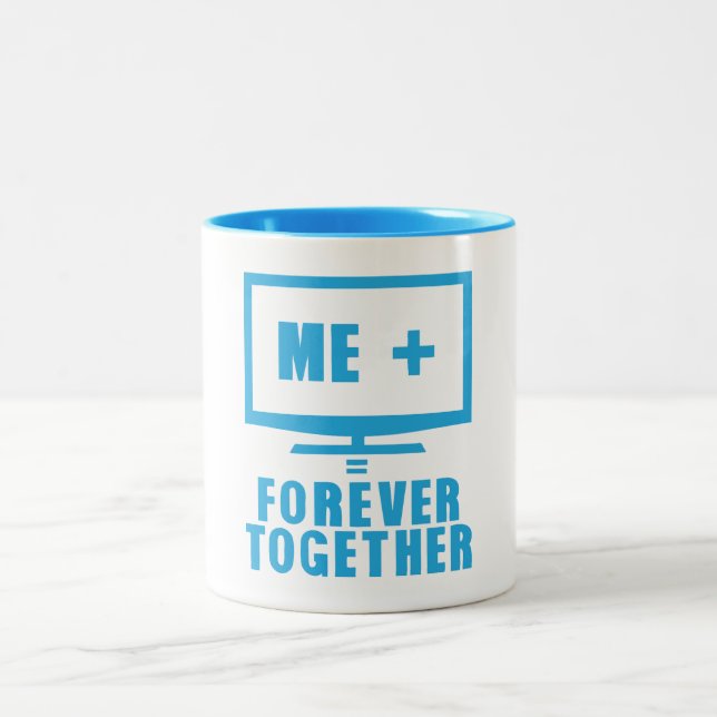 TV television TELE FOREVEVER TOGETHER CITATION Zweifarbige Tasse (Mittel)