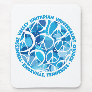 TVUC Peace Signs in Shades of Blue Mousepad