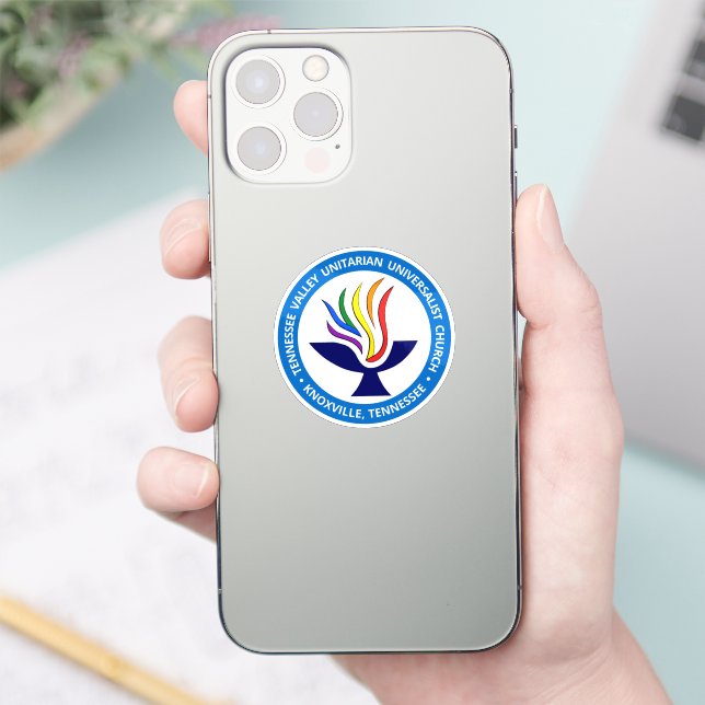 TVUUC Chalice Logo Medium Blue Circle Aufkleber (Telefon)