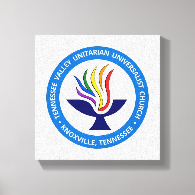 TVUUC Chalice Logo Medium Blue Circle Leinwanddruck (Vorderseite)