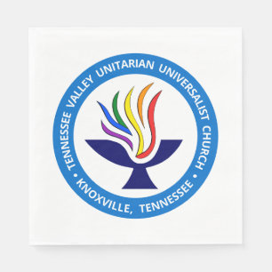 TVUUC Chalice Logo Medium Blue Circle Serviette