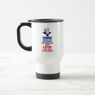 TVUUC Chalice Logo Symbol, Liebe ist der Geist Reisebecher
