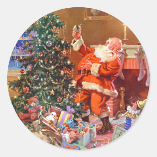 'Twas the Night Before Christmas Runder Aufkleber