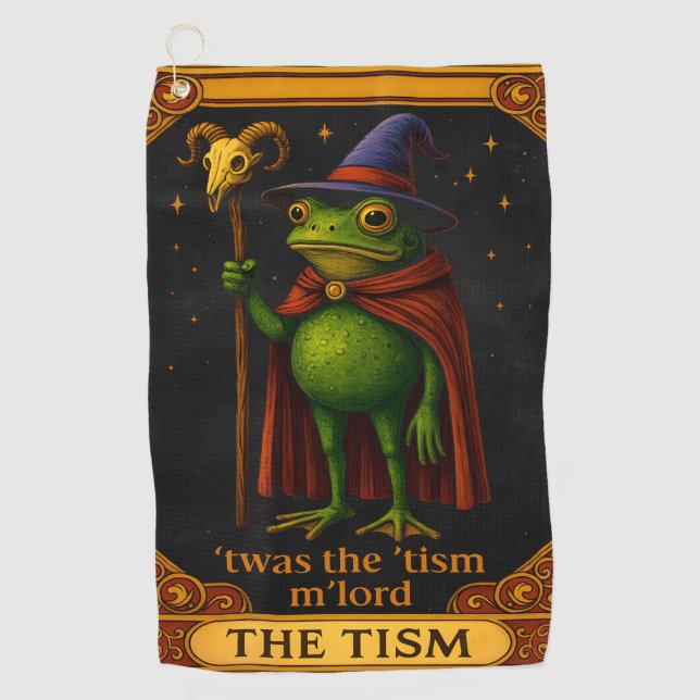 T'was The 'Tism M'Lord Frog Meme Autism Awareness Golfhandtuch (Vorderseite)