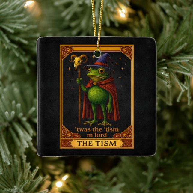 T'was The 'Tism M'Lord Frog Meme Autism Awareness Keramikornament (Baum)