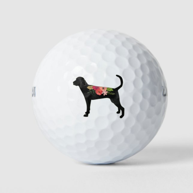 TWC Dog Breed Boho Foral Silhouette Golfball (Vorderseite)