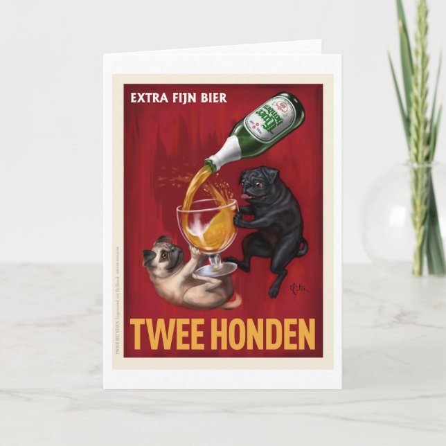 Twee Honden Karte (Vorderseite)