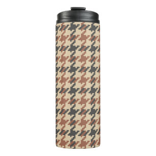 Tweed-Gänsefuß-Vintage-Muster Thermosbecher