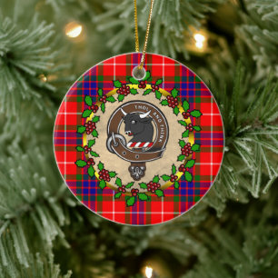 Tweedie Clan Abzeichen & Tartan Personalisiert Keramik Ornament
