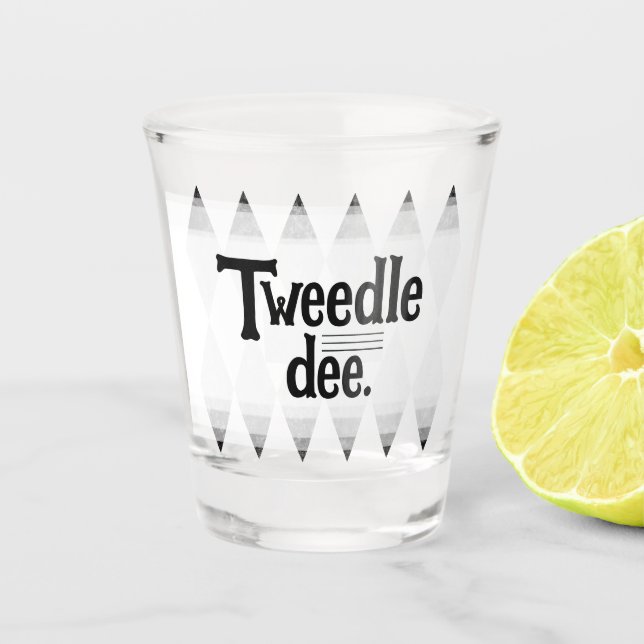 TWEEDLE DEE bachelorette Raute Diamantglas Schnapsglas (Vorderseite)
