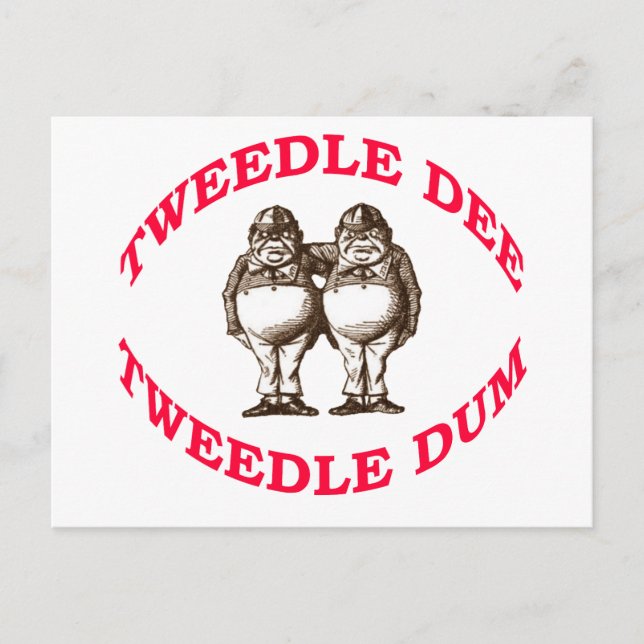 Tweedle Dee & Tweedle Dum Postkarte (Vorderseite)