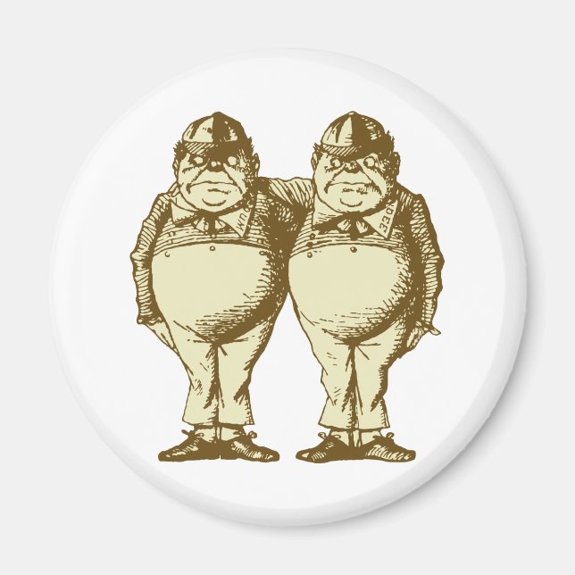 Tweedle Dee und Tweedle Dum Inacken Sepia Magnet (Vorne)