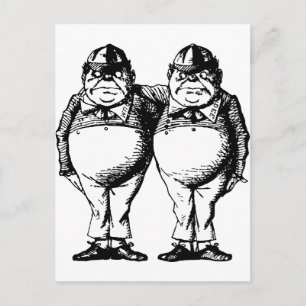 Tweedle Dee und Tweedle Dum inackt Postkarte
