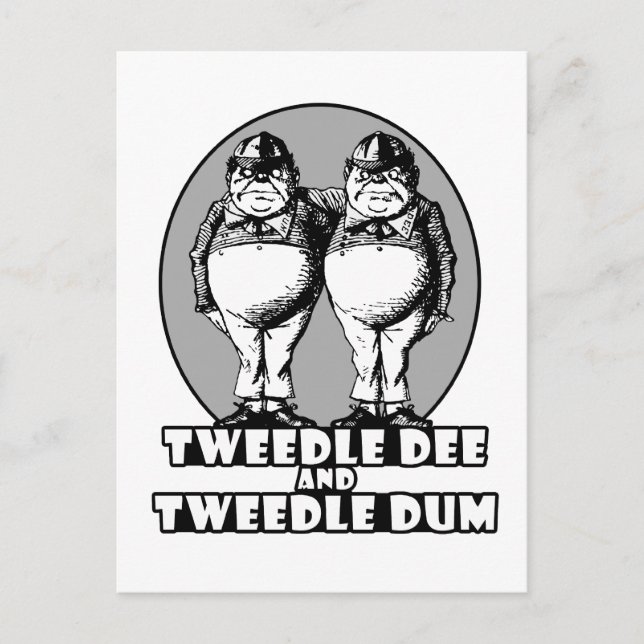 Tweedle Dee und Tweedle Dum Logo Postkarte (Vorderseite)
