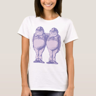 Tweedle Dee und Tweedle Dum mit Tinte geschwärzte T-Shirt